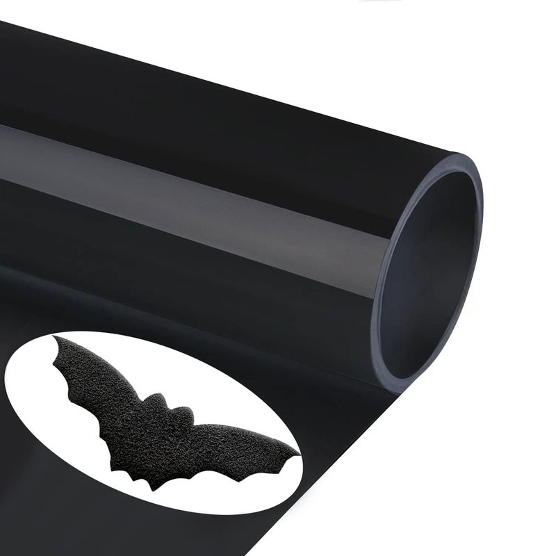 TransWonder Black Puff-Vinyl-Heat-Transfer - 12x6' Puff Vinyl 3D Puff Heat Transfer Vinyl Puff HTV Vinyl for for T-Shirts  Puff Vinyl for Cricut Silhouette Cameo or Heat Press Gifts for Halloween - Image 1